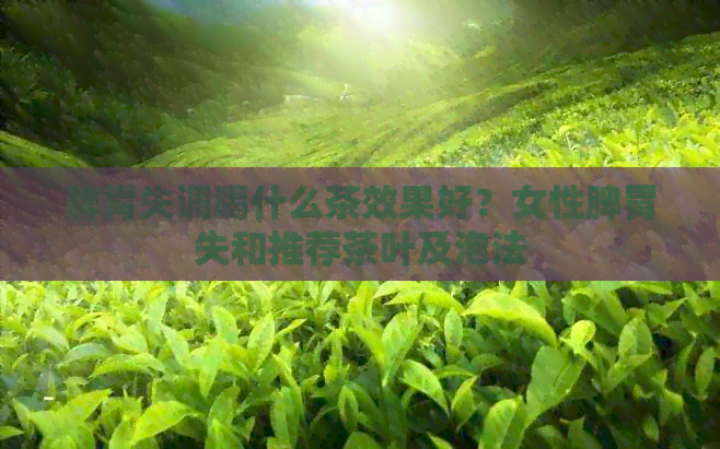 脾胃失调喝什么茶效果好？女性脾胃失和推荐茶叶及泡法