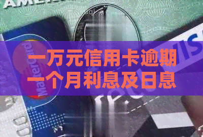 一万元信用卡逾期一个月利息及日息计算与两年还款总额