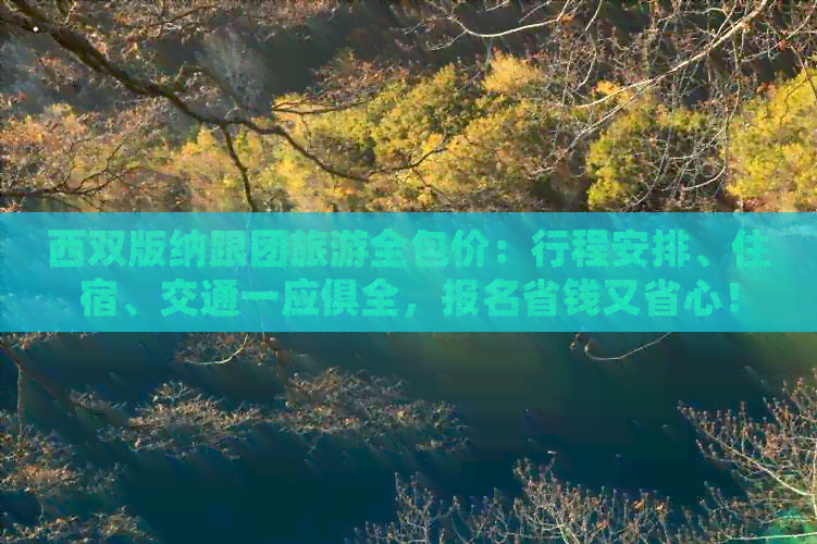 西双版纳跟团旅游全包价：行程安排、住宿、交通一应俱全，报名省钱又省心！