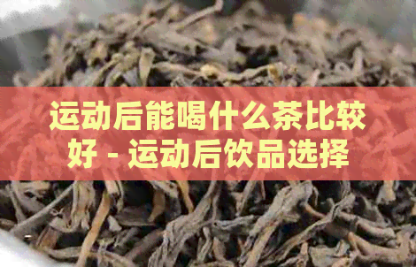 运动后能喝什么茶比较好 - 运动后饮品选择