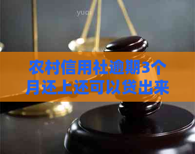 农村信用社逾期3个月还上还可以贷出来吗：逾期处理与贷款期疑问解答