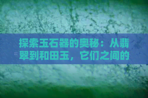 探索玉石器的奥秘：从翡翠到和田玉，它们之间的区别是什么？