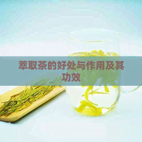 萃取茶的好处与作用及其功效