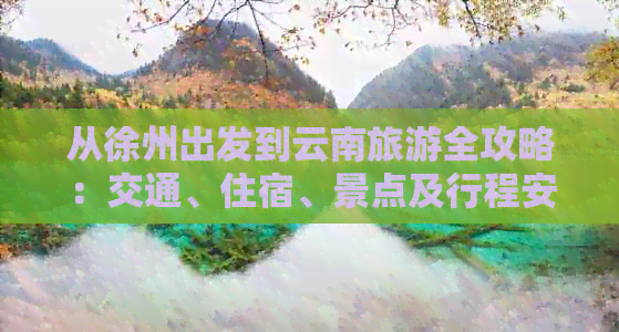 从徐州出发到云南旅游全攻略：交通、住宿、景点及行程安排一网打尽！