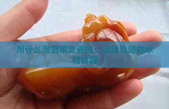 用什么泡翡翠变通透：选择合适的水和容器