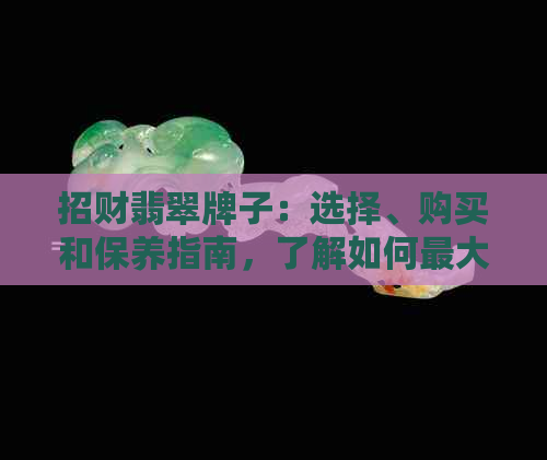 招财翡翠牌子：选择、购买和保养指南，了解如何更大限度地利用您的投资