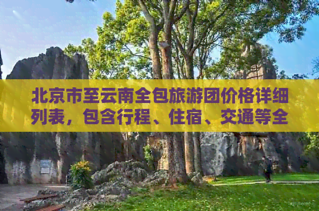 北京市至云南全包旅游团价格详细列表，包含行程、住宿、交通等全方位信息