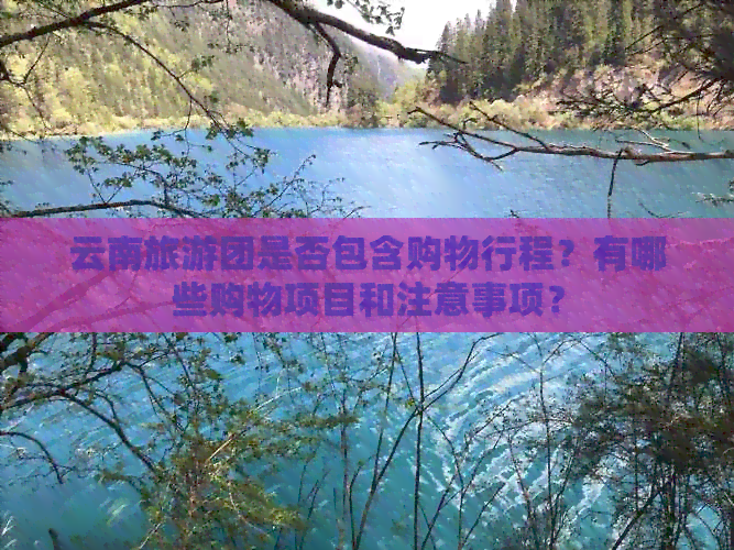 云南旅游团是否包含购物行程？有哪些购物项目和注意事项？