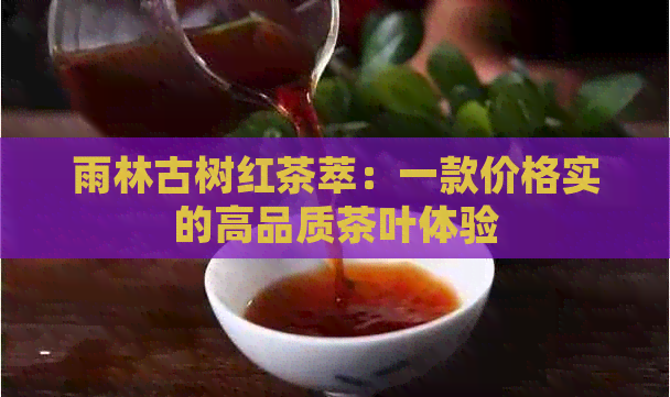 雨林古树红茶萃：一款价格实的高品质茶叶体验