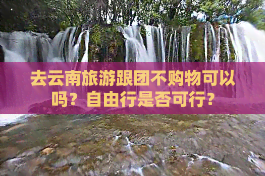 去云南旅游跟团不购物可以吗？自由行是否可行？