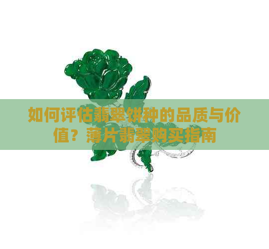 如何评估翡翠饼种的品质与价值？薄片翡翠购买指南