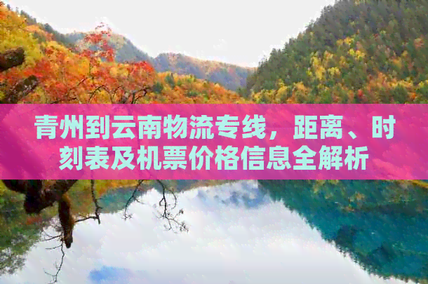 青州到云南物流专线，距离、时刻表及机票价格信息全解析