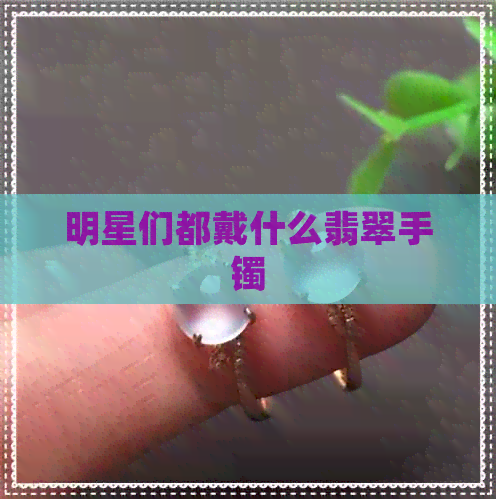 明星们都戴什么翡翠手镯