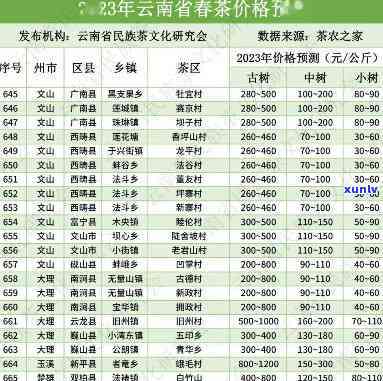 2023年大雪山茶价格表及古树茶价目一览