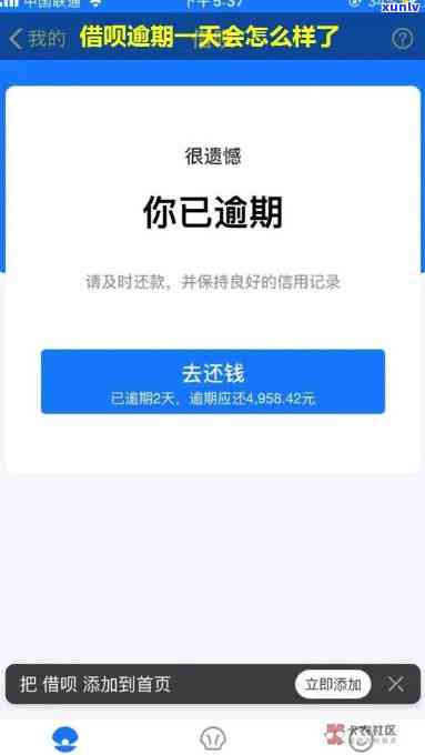 借呗：为什么会出现逾期一天的情况？