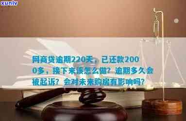 网商贷逾期多少天会起诉？已还款2000多，后续应如何处理？