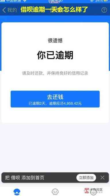 支付呗借呗逾期一天-支付呗借呗逾期一天会怎么样