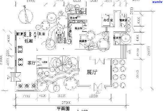 茶室功能区域的划分-茶室功能区域的划分平面图