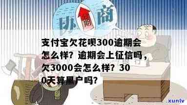 支付宝花呗逾期300块：是不是会上、会被起诉？