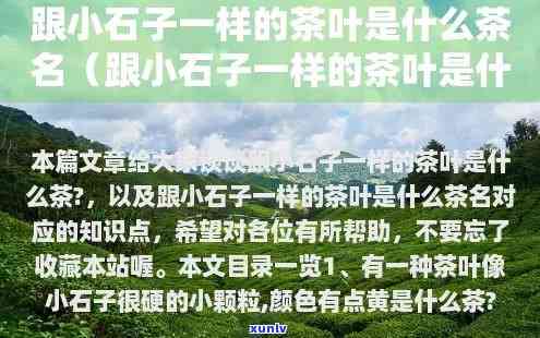 和小石头一样的红茶是什么，寻找答案：哪种红茶口感像小石头？