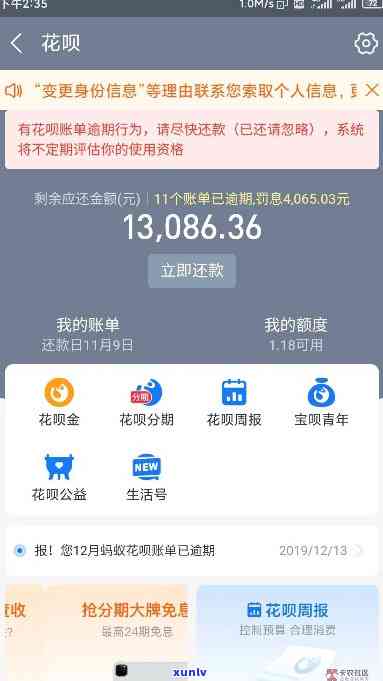 支付宝花呗欠款逾期截图-支付宝花呗逾期照片截图