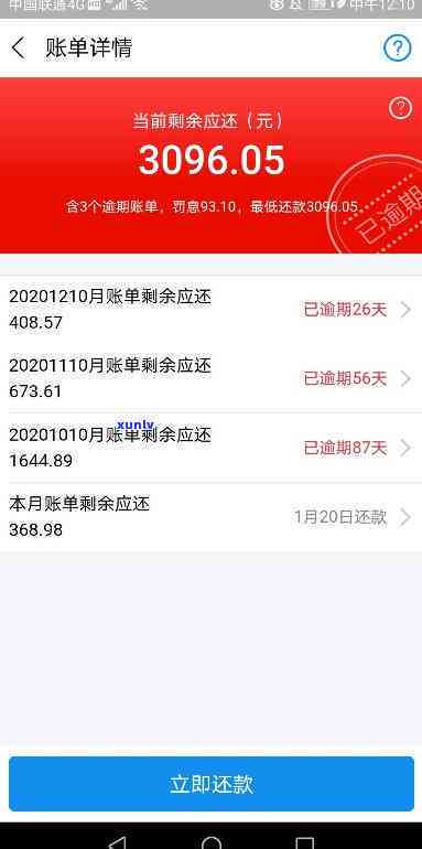 支付宝花呗逾期400照片截图，支付宝花呗逾期400元，账单截图曝光！