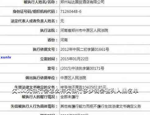 欠款银行100万不还会怎样样-欠款银行100万不还会怎样样呢