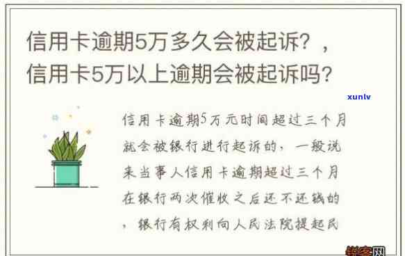 信用卡5万逾期多久会被起诉，逾期还款5万元的信用卡，多久会面临被起诉的风险？