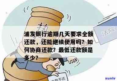 浦发银行逾期十几天请求全额还款，怎样协商?