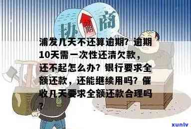 浦发逾期10天了，让一吹还清？还不起怎么办？全额还款还是只还下期账单？