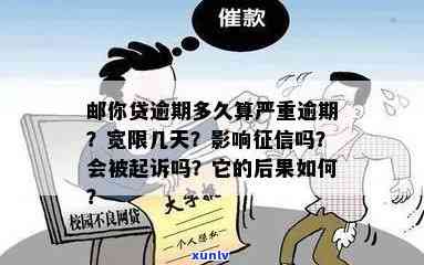 邮你贷逾期多久算严重逾期？逾期多久会被起诉？有无宽限期？