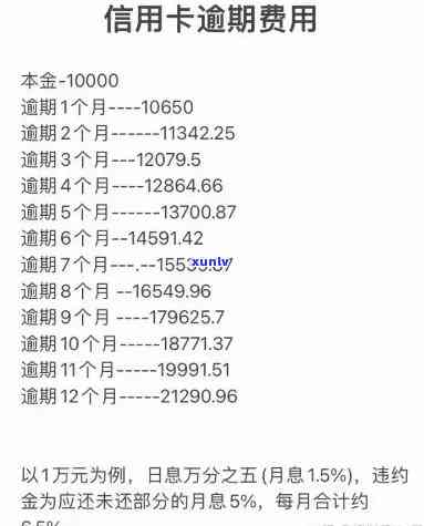 中信银行信用卡5000元逾期利息计算 *** 及金额