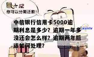 中信信用卡5000逾期一年多未还的作用及解决办法