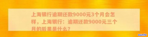 上海银行逾期还款9000元3个月会怎样，逾期9000元三个月未还，上海银行将采用何种措？