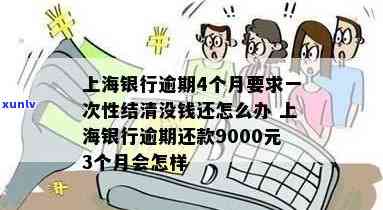 上海银行逾期4个月请求一次性结清没钱还怎么办，怎样应对上海银行逾期4个月需一次性结清却无钱还款的情况？