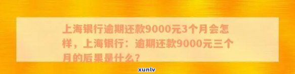 上海银行逾期还款9000元3个月会怎样，逾期还款9000元3个月，上海银行会有何结果？