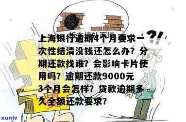 上海银行逾期4个月请求一次性结清没钱还怎么办，陷入困境：上海银行逾期四个月，无法一次性结清欠款，该怎样应对？