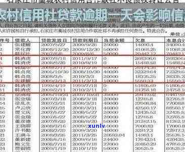 农村信用社贷款逾期会产生哪些作用？