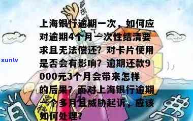 上海银行逾期4个月请求一次性结清没钱还怎么办，上海银行逾期4个月，无力偿还，该怎样应对？