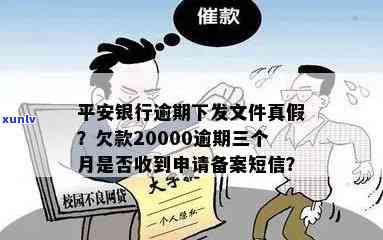 平安银行欠款20000逾期三个月发短信申请备案：真的吗？上门该怎么办？