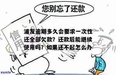 浦发逾期多久会请求一次性还全部欠款，浦发银行：逾期多久会被请求一次性还清全部欠款？