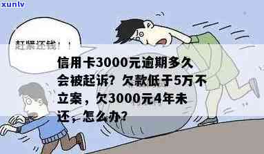 发银行信用卡3000元逾期多久会起诉？