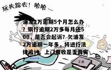 浦发银行逾期2万多每月还500是不是会起诉？已逾期一年多，更低还款仍能采用吗？