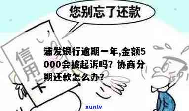 浦发银行逾期一年，金额5000是不是会面临起诉？