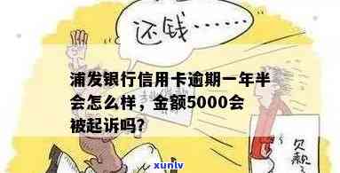 浦发银行逾期一年，金额5000是不是会面临起诉？