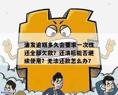 浦发逾期多久会请求一次性还清全部欠款?