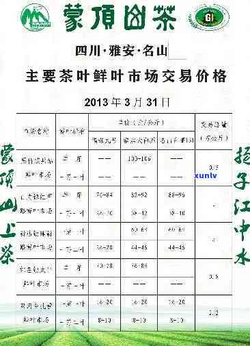 雅安高山茶叶：价格表与详细介绍