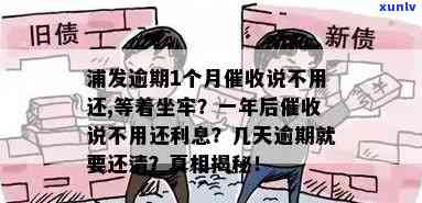 浦发逾期1个月称无需还款，是不是真的可以坐牢？