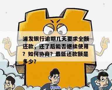 浦发银行逾期十几天请求全额还款：协商解决办法与应对策略