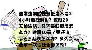 浦发逾期后还更低：24小时后会解封吗？逾期20天只还更低额度该怎么办？